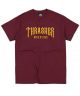 Thrasher. Low Logo T Shirt. Maroon/Yellow.